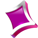 Ícone de uma gema ou naipe estilizado na cor rosa com bordas prateadas, simbolizando um item de prêmio de alto valor em jogos de cassino online.