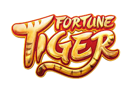 Logo oficial do jogo de slot Fortune Tiger, com o título em letras douradas e com listras de tigre, representando os recursos especiais como o bônus Tigre da Sorte e o multiplicador de 10x.