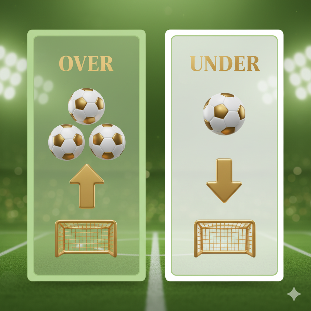 Infográfico explicando o que é a aposta over e under em futebol.
